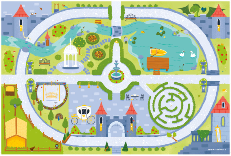 Finální ilustrace podložky Matino Kouzelná zahrada